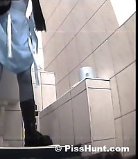 Yummy gushing pussies shot on toilet spy cam