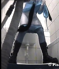 Yummy gushing pussies shot on toilet spy cam