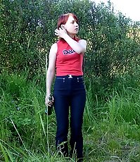Spying on redhair teen peeing after beer