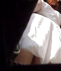 Hidden upskirt while on the bus