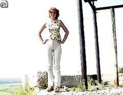 Redhair teen peeing standing