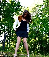 Real posh babe got busted urinating in the park