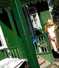 Very beautiful teen pissing outdoor