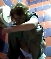 Careless pissers filmed by a ladies' room voyeur