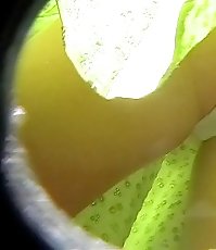 Camera guy spied spicy upskirt of babe with periods