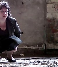 Hidden camera images of an unsuspecting peeing fatty