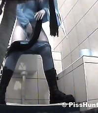 Yummy gushing pussies shot on toilet spy cam