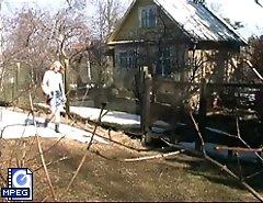 Spying on blonde peeing and smoking teen