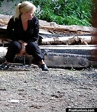 Gazing round peeing blondie is in the voyeur shots