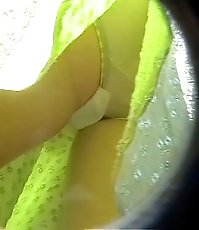 Camera guy spied spicy upskirt of babe with periods