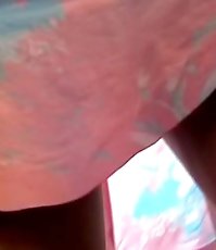Spread legs bus upskirts