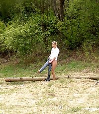 Bosomy young pleasure for a real piss hunter