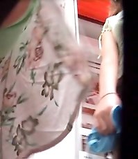 Real upskirt of curious blonde