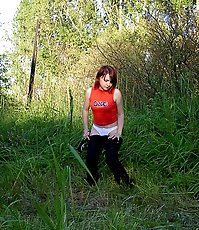 Spying on redhair teen peeing after beer