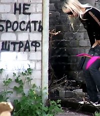 Several jolly chicks furtively filmed making a pee