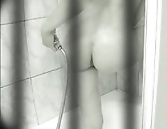 Washed chicks filmed by hidden camera in the bathroom