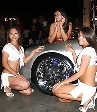 Girls upskirts, accidentally, at the exhibition