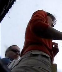 Surprising upskirt video in public