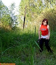 Spying on redhair teen peeing after beer
