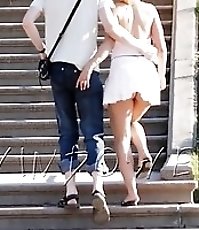 Fantastic upskirts on stairs