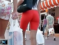 Hot girls in booty shorts very quickly made the cameraman feel the hardon in his pants