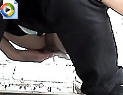 Spying after real girls in a dirty public toilet
