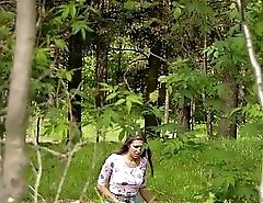 Spying on nice shaved teen peeing in the park