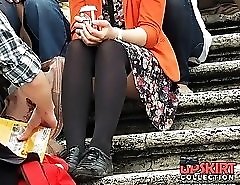 Mini skirt girls dont see our hunter