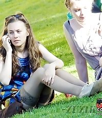 Awesome stockings upskirts view