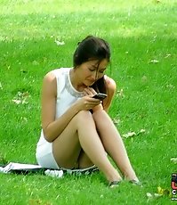 Girls on the grass exclusive upskirt