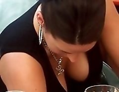 See huge titted gals proudly demonstrating downblouse