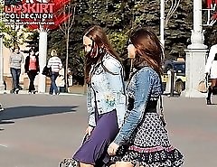 Pussy up skirt flash in the public