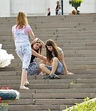 Girl outdoor bare off hot upskirts