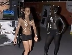Saucy dolls spied on cam when modeling in shorts