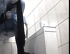 Yummy gushing pussies shot on toilet spy cam