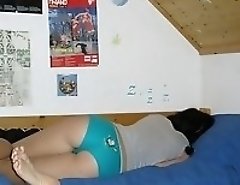 Two kinky girls washing machines in bikinis
