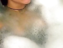 Sexy cutie posing in doggy and wet top before cam