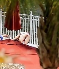 Hot sideblouse of busty bikini fems