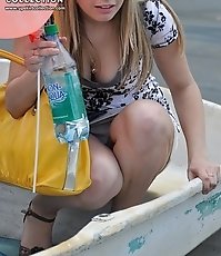 Sunny hot ass blonde upskirts lace stockings