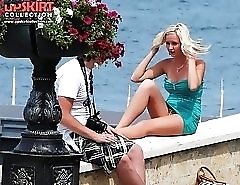Playful bimbos on public upskirt cam