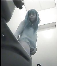 Chicks' gushing slits filmed by spy cam in toilet