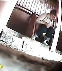 Old and young pissers peeing in front of spy cam