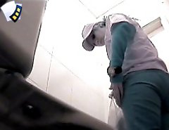 Feeds from spy cam hidden in ladies room in warehouse