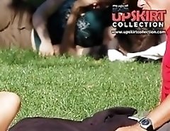 Unaware upskirt models in the streets