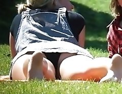 Open legs upskirt, looks really hot