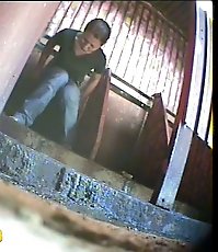 Chick with perfect ass pees in dirty public toilet