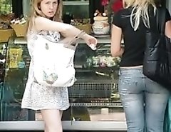 Arousing mini dresses up skirts views