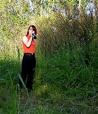 Spying on redhair teen peeing after beer